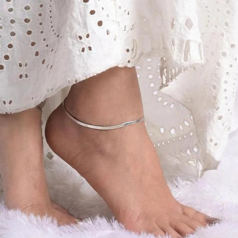 Silver Snake Anklets